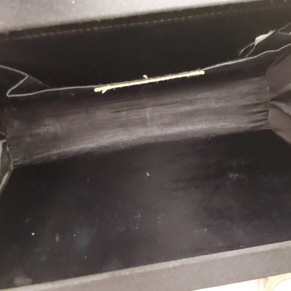 Marshall Field Vintage Black Fabric Crossbody Hard Shell Evening Handbag. - Picture 3 of 6